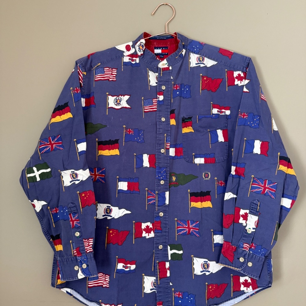 Vintage 90s Tommy Hilfiger Flag Shirt